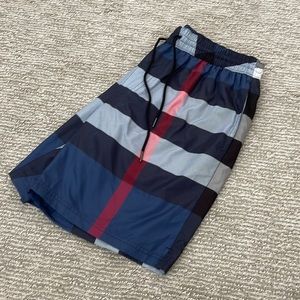 Exaggerated Check Drawcord Swim Shorts- BURBERRY SWIM TRUNKS